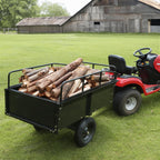 VEVOR Dump Trailer Load Capacity 340kg Heavy Duty Garden Utility Trailer with Removable Sides 0.4m³ Dump Transport Cart for Tractor, Lawn Mower, ATV, 200x66x76cm