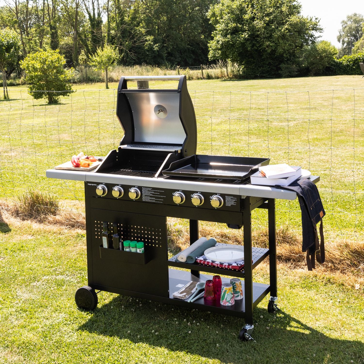 Barbacoa De Gas Vesuvio Duo - 3 Quemadores + Plancha 3 Quemadores