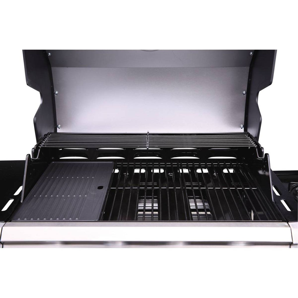 Barbacoa A Gas Con Led "bingo 4" - 4 Quemadores (1 Lateral) - 14kw + Funda De Protección- Negro