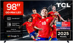TCL 98Q6C TV 98 Inch QD-Mini LED 4K Smart TV, 1000 nits, 144Hz Motion Clarity Pro, Onkyo 2.1, Game Master, FreeSync, Google TV, Dolby Vision IQ and Atmos