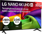 LG 43UA73006LA - TV 43", UHD 4K, WebOS 25, Ultimate IA, HDR10 Pro, Super Upscaling, Dolby Digital Plus, Google Assistant, Black