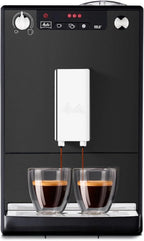 Melitta, Solo E950-222, Superautomatic Coffee Maker with Grinder, 15 Bars, Espresso Bean Coffee, Automatic Cleaning, Customizable, Pure Black