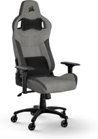 Corsair T3 RUSH Fabric Gaming Chair (2023) – Racing Inspired Design – Soft Fabric Exterior – Padded Neck Pillow and Memory Foam Lumbar Support – Charcoal