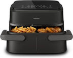 Philips Airfryer 5000 Series Dual Steam Basket - 9L, RapidAir Plus Technology, 19 Functions in 1, 90% Less Fat, Air Steam, 2 Baskets, 2 Sizes, Steam Cooker, Accessories (NA550/00)