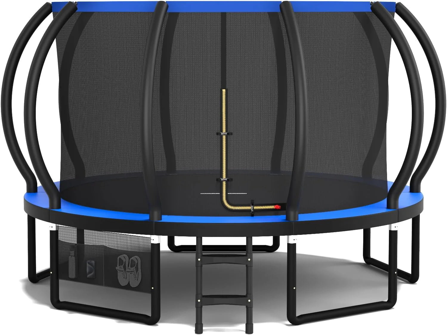 Devoko Cama Elástica Exterior para Niños Ø 228/305/366/427 cm, Trampolín Exterior de Jardín Calabaza Certificado GS con Red Seguridad, Escalera, Capacidad 150 kg