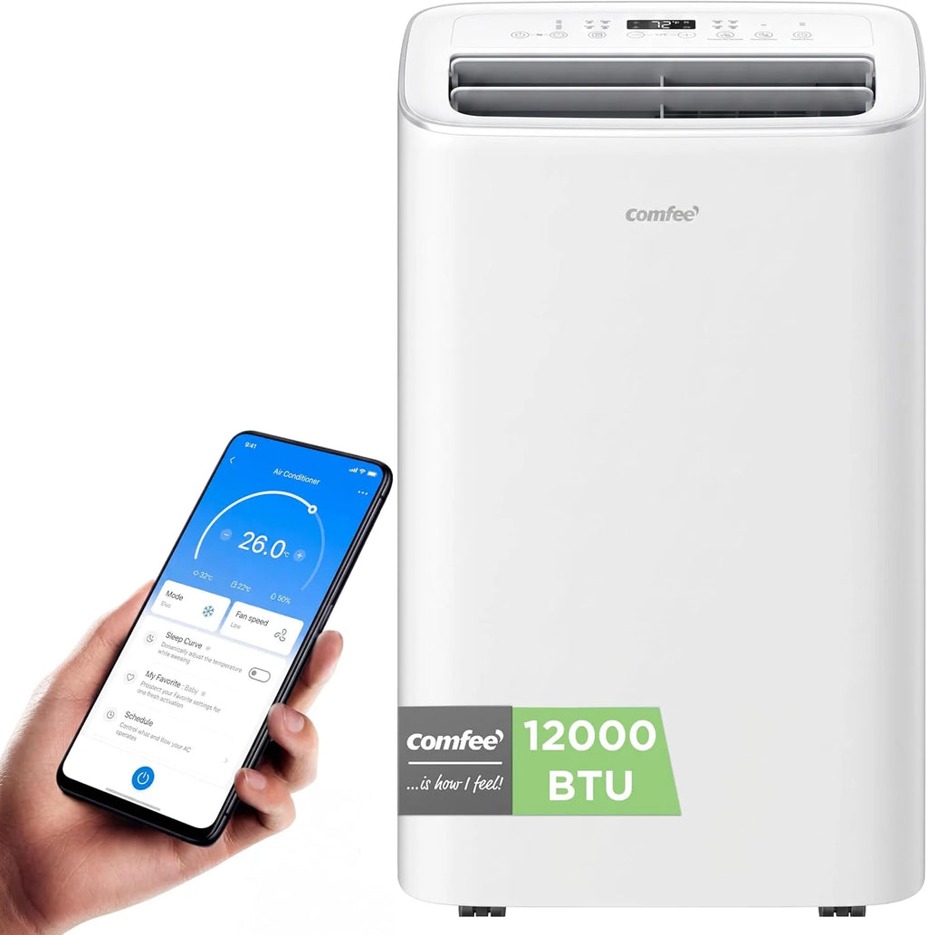 COMFEE Penguin Portable Air Conditioner 3-in-1 | 7000 BTU/1800 Refrigerators with App + Remote Control | Air Conditioner and Dehumidifier | Low Consumption | Follow Me Function | Includes Window Kit