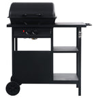 Barbacoa Portátil De Gas Con Mesita De 3 Estantes Negro Vidaxl