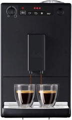 Melitta, Solo E950-222, Superautomatic Coffee Maker with Grinder, 15 Bars, Espresso Bean Coffee, Automatic Cleaning, Customizable, Pure Black