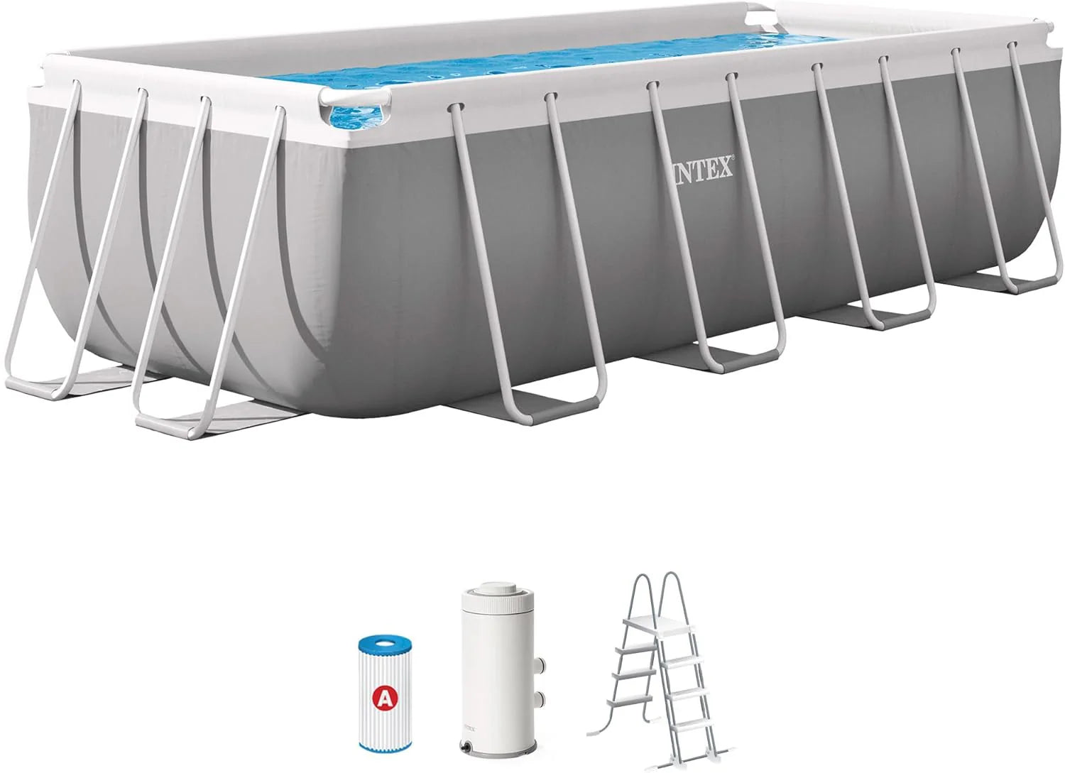 INTEX 55243 - Rectangular Detachable Pool with Prism Frame Filter