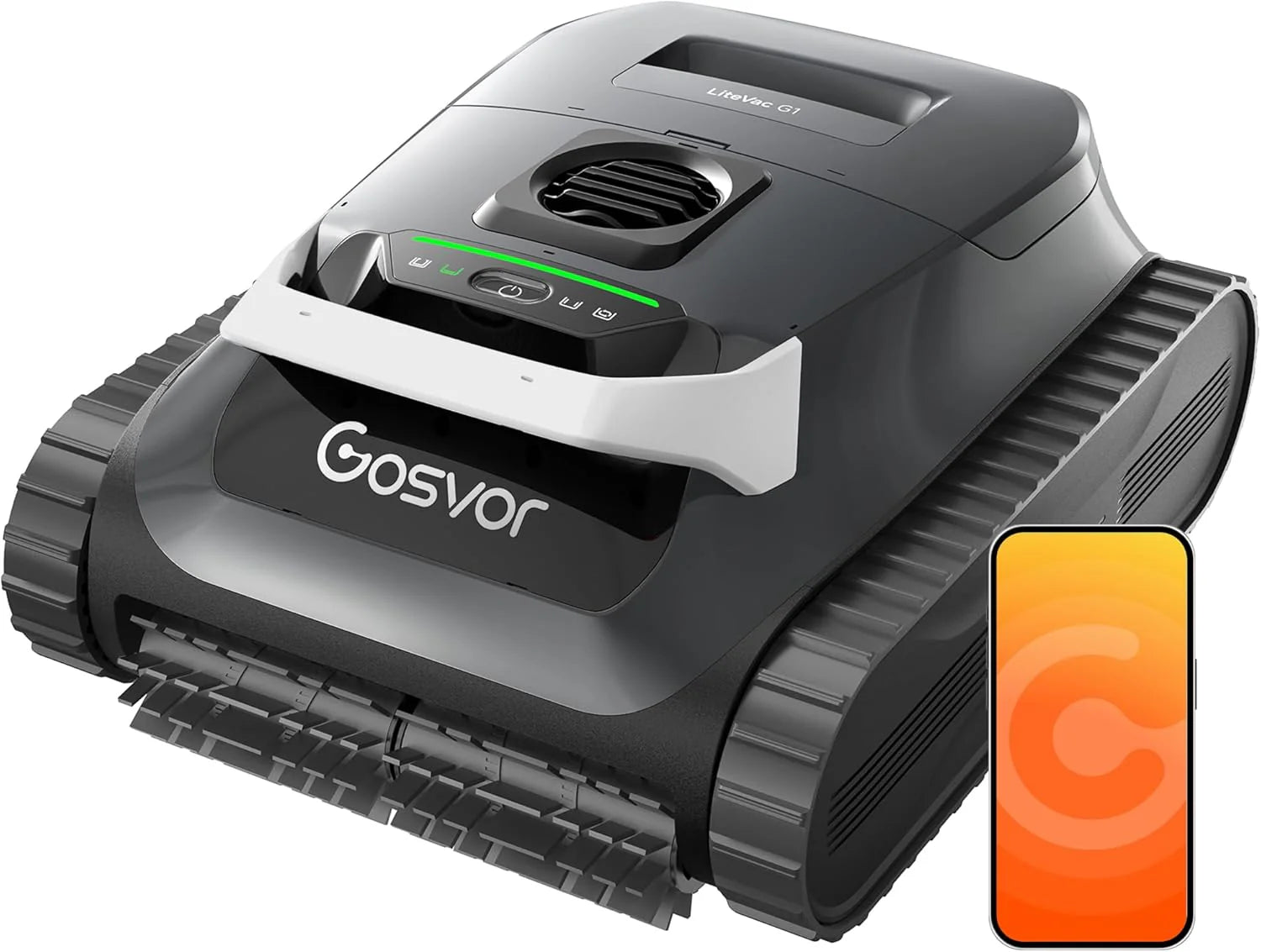 Gosvor (Nuovo 2026) Robot Pool Cleaners and Walls, Double Filtration, Intelligent Planning Routes, 5 Modes, App Control, 200 Min Autonomy, Water Line and Shallow Area, Grey Orange