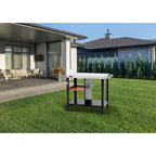 Carro De Servicio Para Barbacoa "gelia" 117 X 59 Cm - Acero Inoxidable - Negro