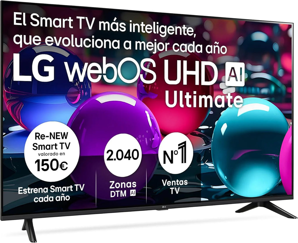 LG 65UA73006LA - TV 65", UHD 4K, WebOS 25, Ultimate IA, HDR10 Pro, Super Upscaling, Dolby Digital Plus, Google Assistant, Black