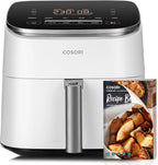Cosori ICONIC Smart Air Fryer 6.2L, Stainless Steel Air Fryer, PFAS Free Ceramic Coating, DC Motor, 6 Functions, 50+ Recipes, 1min-24H Timer, Dishwasher Safe