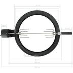 Kit De Anillo Asador De Barbacoa Negro 47 Cm Vidaxl