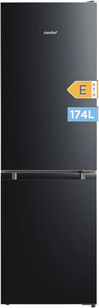 Comfee ' RCB169DK2(E) Refrigerator with Freezer/Height 150cm/Low Frost/Adjustable Temperature Refrigerator/LED Light/195 kWh/year/115L Refrigerator/59L Freezer/Black