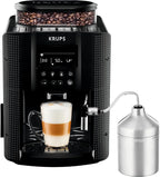 Krups Rome, Superautomatic coffee maker, Water tank 1.7 L, 3 temperature levels, 3 intensity levels, 15 bars, Metal conical grinder, Easy control panel, Black, EA810870