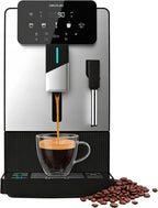 Cecotec Cremmaet Latte Touch Superautomatic Coffee Maker, 19 Bars, Thermoblock, 12 Beverages, 4 Profiles, Water 1.1L and 400 ml Milk, TFT Screen, Conical Grinder, Automatic Cleaning, Adjustable Height