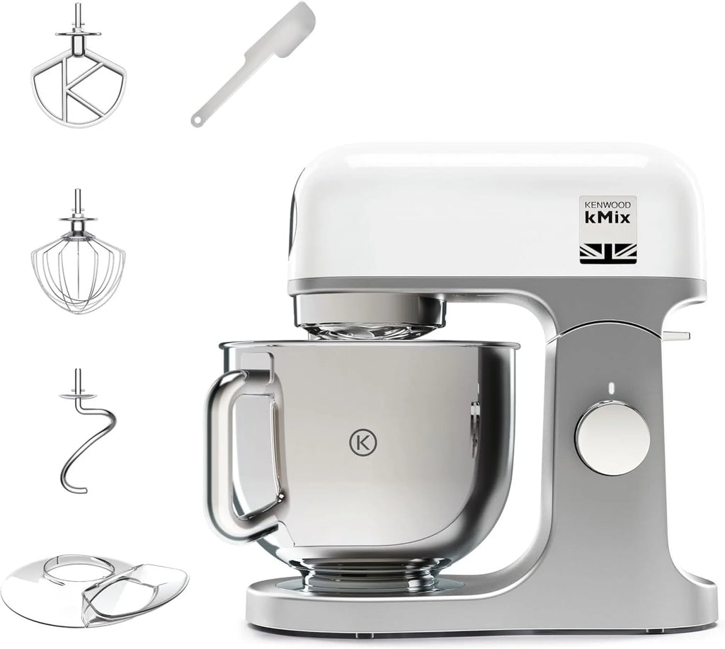 Kenwood kMix KMX750AB – Multifunction Kitchen Processor, 1000 W, 5 L Metal Bowl with Handle, Dough Hook, Rods, Mixing K, Stainless Steel, 6 Speed, Black