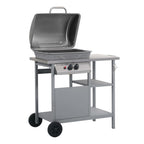Barbacoa Portátil De Gas Con Mesita De 3 Estantes Plateado Vidaxl