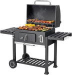 Tarrington House Memphis XL Charcoal Barbecue, Thermometer, Folding Tables, Hooks for Accessories, Smart-Grid System, Wheels