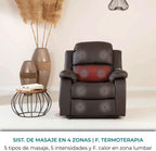 Don Descanso - Sillón Masaje Relax Calor Trevi Negro Reclinable 160º con 8 Motores Silenciosos, Calor Lumbar, Sist. Masaje 4 Zonas y Acabado en PU Anti-Cuarteo [Incluye Mando]. Ideal Gente Mayor