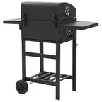 Barbacoa de carbón con estante inferior negra v6900