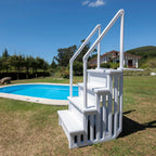 Gre EPE30 – Non-Slip Pool Ladder, Safety Ladder for 4 Steps, Synthetic, White, 80 x 92 x 206 cm