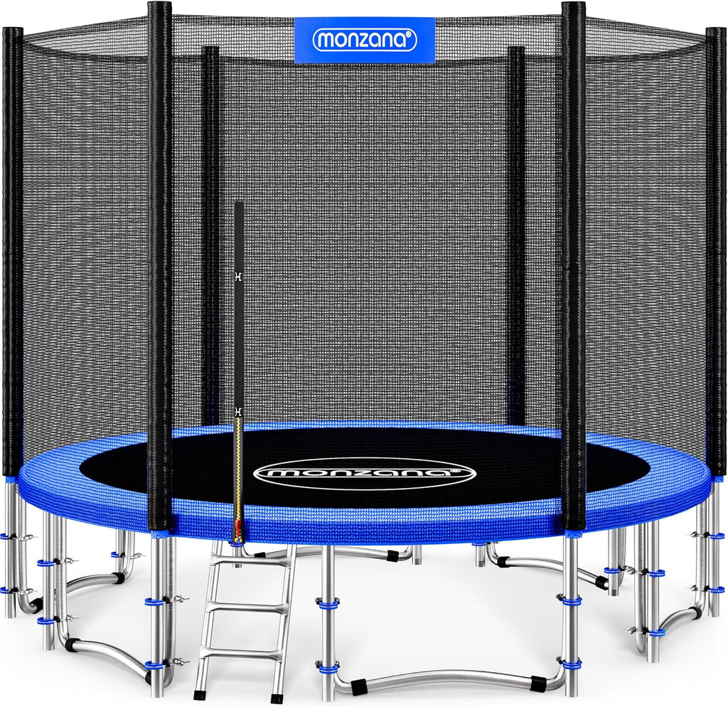 MONZANA® Trampolin Ø 183/244/305/366/427 cm Trampoline Garden Safety Net TÜV Süd GS Edge Protectors Ladder Set Complete