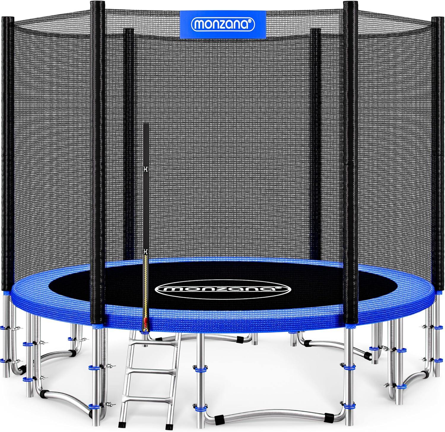 MONZANA® Trampolin Ø 183/244/305/366/427 cm Trampoline Garden Safety Net TÜV Süd GS Edge Protectors Ladder Set Complete