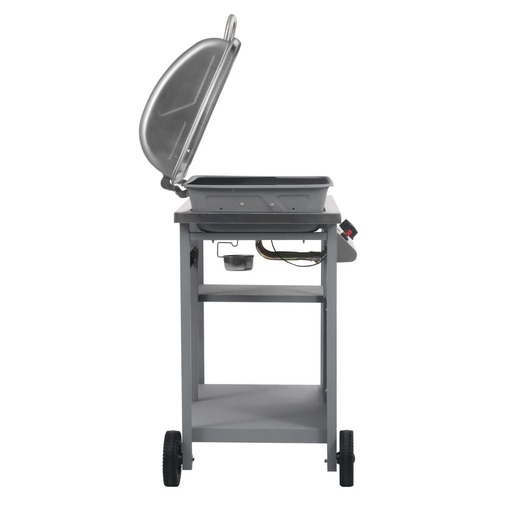 Barbacoa Portátil De Gas Con Mesita De 3 Estantes Plateado Vidaxl