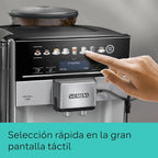 Siemens - Superautomatic coffee maker, EQ6 plus s500, aromaDouble Shot, autoMilk Clean, ceramDrive, Display CoffeeSelect, Black/Inox, TE655203RW