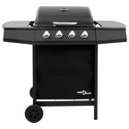 Barbacoa De Gas Con 4 Fogones Negra Vidaxl