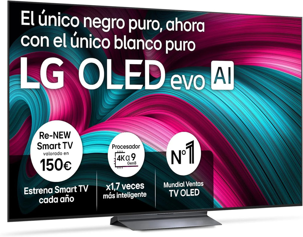 LG OLED65C54LA - TV 65", OLED EVO 4K, Smart TV AI C5, WebOS 25, Super Upscaling, Dolby Vision and Dolby Atmos, AMD FreeSync, Alexa/Google Assistant, Black