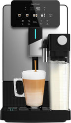 Cecotec Cremmaet Latte Touch Superautomatic Coffee Maker, 19 Bars, Thermoblock, 12 Beverages, 4 Profiles, Water 1.1L and 400 ml Milk, TFT Screen, Conical Grinder, Automatic Cleaning, Adjustable Height