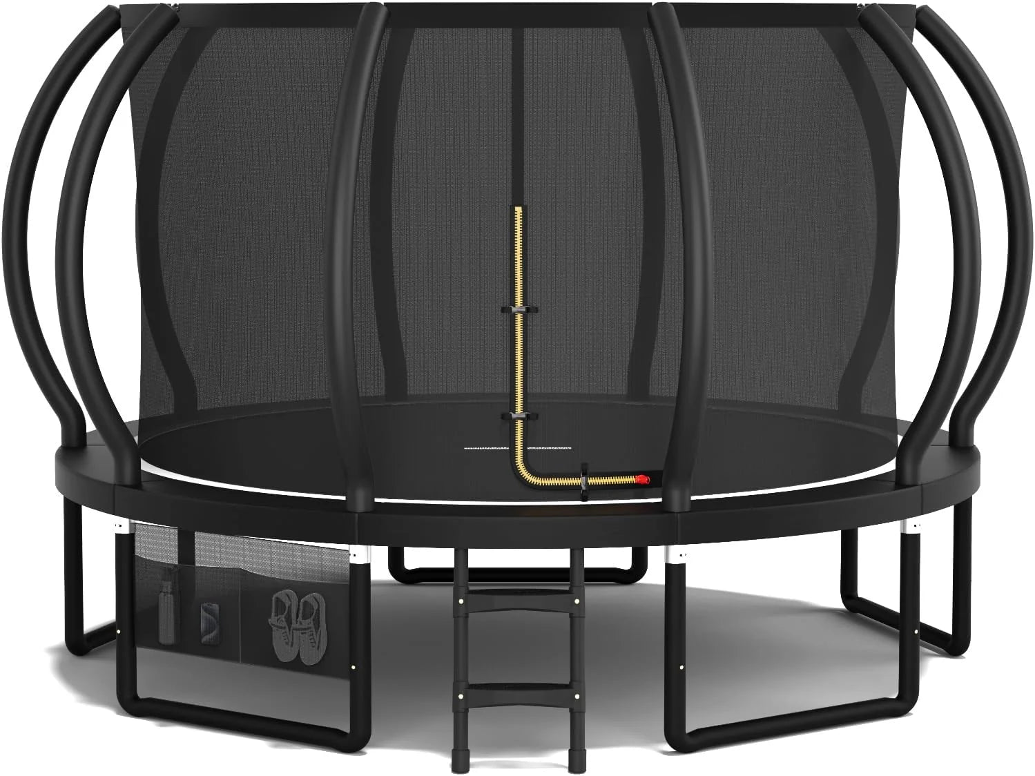 Devoko Cama Elástica Exterior para Niños Ø 228/305/366/427 cm, Trampolín Exterior de Jardín Calabaza Certificado GS con Red Seguridad, Escalera, Capacidad 150 kg