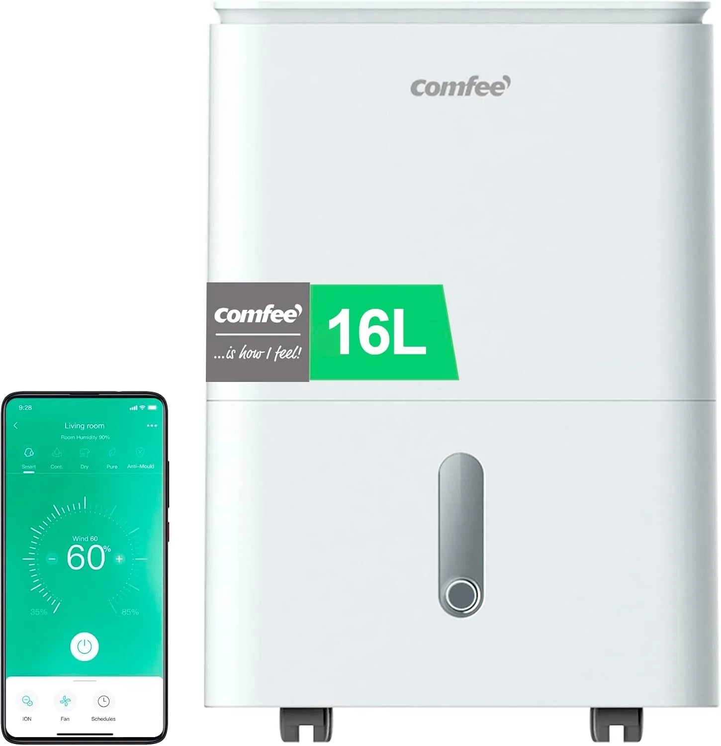 COMFEE Humidity Dehumidifier 50L Large Spaces up to 116 m² / 250 m3 – Industrial Dehumidifier Large Capacity – Quiet Compact and Low Consumption – Indoor Humidity Dehumidifiers