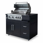 Mueble De Barbacoa A Gas Con 4 Quemadores Y Asador  Oviala