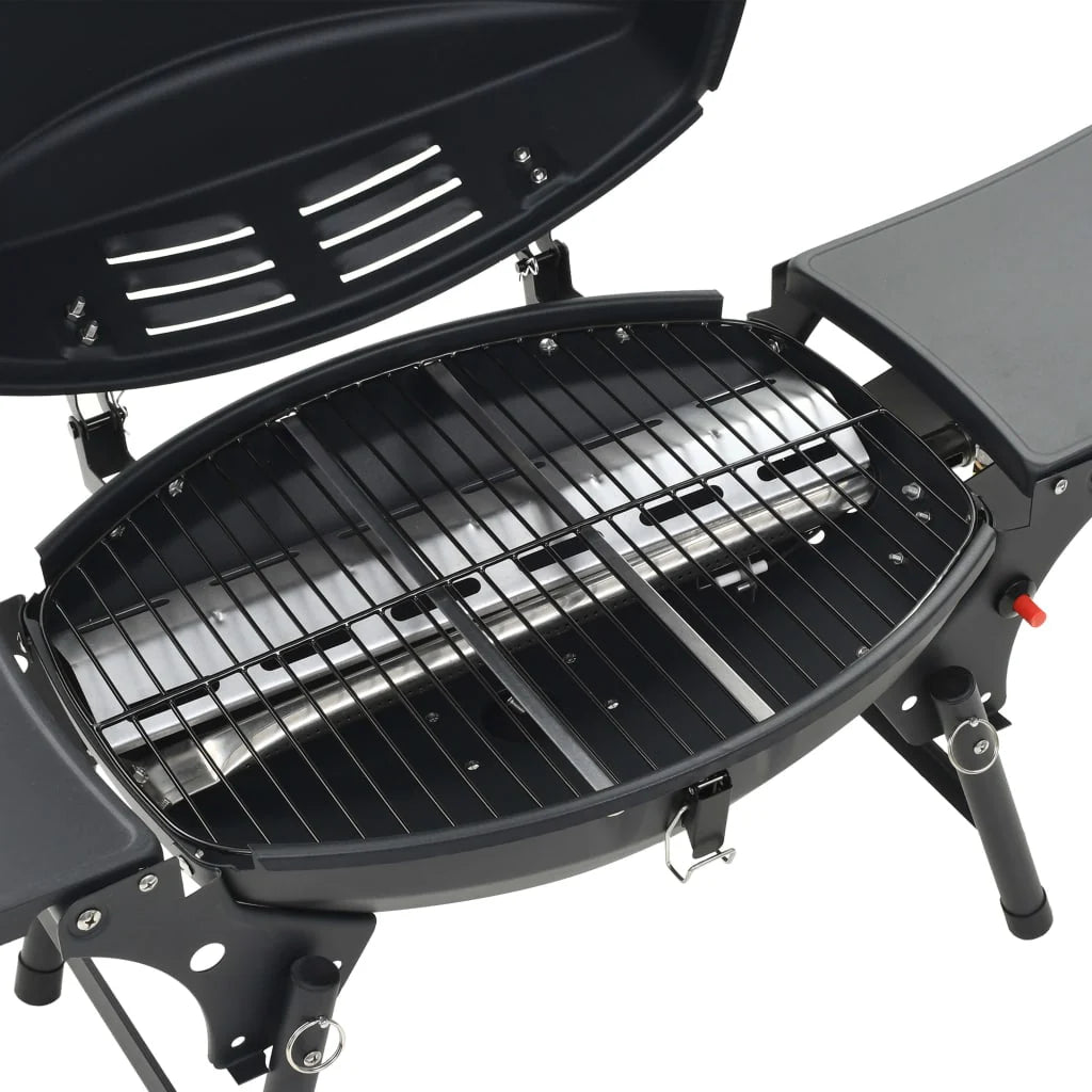 Barbacoa portátil de gas con 1 zona de cocción negra V3770