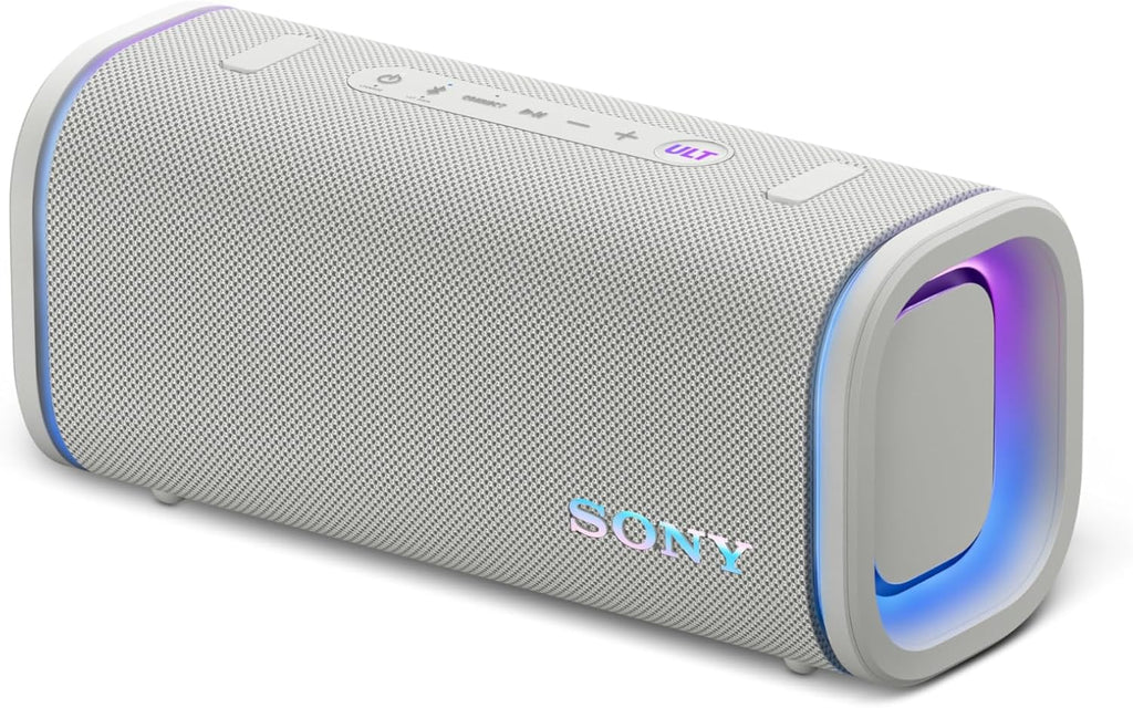 Sony ULT Field 5, Powerful Bluetooth Portable Speaker, 25 H Battery, 2 ULT Power Sound Modes, Water and Dust Resistant, 360 Lights, Removable Shoulder Strap, Compact, Black