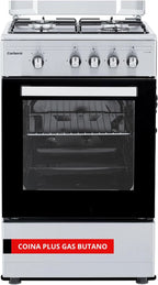 Corberó – Butane Gas Cooker Plus | 50 cm | CCSF45020BX | 4 Burners | Oven 43L with Double Glass Door | Metal Lid | Chrome Tray and Grill | Automatic Safety Shut-off | Stainless Steel
