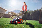 Einhell Battery mower GE-CM 43 Li M Kit Power X-Change (36V, 43 cm Cutting Width, up to 600 m², Brushless, Mulching Function, 63L Collecting Bag, with 2 x 4.0 Ah Batteries and 2 x Chargers)