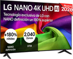 LG 43UA73006LA - TV 43", UHD 4K, WebOS 25, Ultimate IA, HDR10 Pro, Super Upscaling, Dolby Digital Plus, Google Assistant, Black