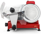 H.Koenig MSX250 Professional Precision Electric Meat Slicer 0-12 mm Cutting Thickness 25 cm Italian Blade Integrated Sharpener Wide Tray 282 RPM Silver