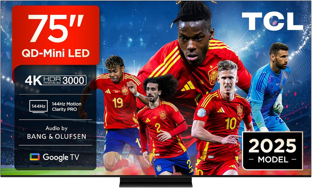 TCL 98Q6C TV 98 Inch QD-Mini LED 4K Smart TV, 1000 nits, 144Hz Motion Clarity Pro, Onkyo 2.1, Game Master, FreeSync, Google TV, Dolby Vision IQ and Atmos