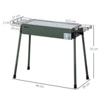 Barbacoa Carbón De Acero Inoxidable Metal 94x39x70 Cm-outsunny.verde