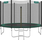 SONGMICS - Children's Outdoor Trampoline Diameter 183/244/305/366/427 cm, External Protection Net, Safety Cushions, Ladder, Straight Post 180 cm High, Steel Frame