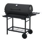 Barbacoa De Carbón Armento Con 2 Ruedas Termómetro Acero - Negro [casa.pro]