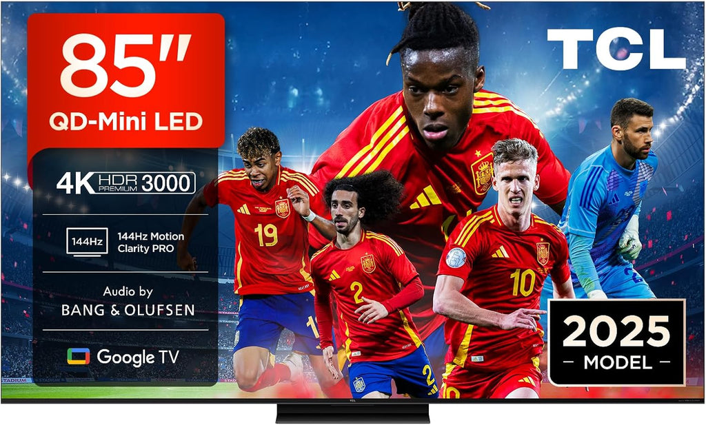 TCL 98Q6C TV 98 Inch QD-Mini LED 4K Smart TV, 1000 nits, 144Hz Motion Clarity Pro, Onkyo 2.1, Game Master, FreeSync, Google TV, Dolby Vision IQ and Atmos