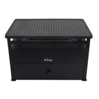 Barbacoa De Etanol 1.5l Acero Rojo Y Plancha Rectangular De Hierro