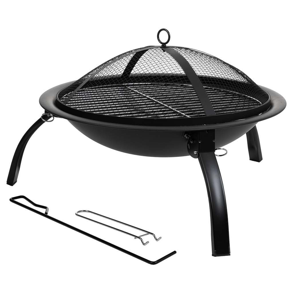 Barbacoa Exterior De Metal Con Parrilla Negro